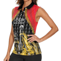 Custom St Kitts Nevis Cricket Patriots Women Sleeveless Polo Shirt Road To Victory - Wonder Print Shop
