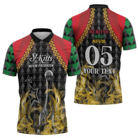 Custom St Kitts Nevis Cricket Patriots Zipper Polo Shirt Road To Victory - Wonder Print Shop