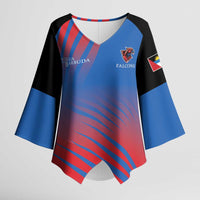 Custom Antigua and Barbuda Cricket Kimono Sleeve Blouse Falcons Unstoppable - Wonder Print Shop