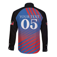 Custom Antigua and Barbuda Cricket Long Sleeve Button Shirt Falcons Unstoppable - Wonder Print Shop