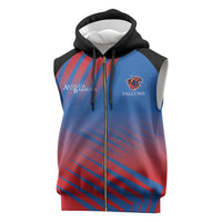 Custom Antigua and Barbuda Cricket Sleeveless Zip Hoodie Falcons Unstoppable - Wonder Print Shop