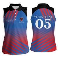 Custom Antigua and Barbuda Cricket Women Sleeveless Polo Shirt Falcons Unstoppable - Wonder Print Shop