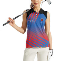 Custom Antigua and Barbuda Cricket Women Sleeveless Polo Shirt Falcons Unstoppable - Wonder Print Shop