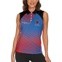 Custom Antigua and Barbuda Cricket Women Sleeveless Polo Shirt Falcons Unstoppable - Wonder Print Shop