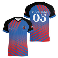 Custom Antigua and Barbuda Cricket Women V-Neck T-Shirt Falcons Unstoppable - Wonder Print Shop