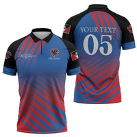 Custom Antigua and Barbuda Cricket Zipper Polo Shirt Falcons Unstoppable - Wonder Print Shop