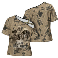 Black Cowboy Cross Shoulder Shirt Western Rodeo Melanin Black History