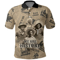 Black Cowboy Polo Shirt Western Rodeo Melanin Black History