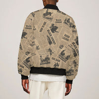 Black Cowboy Sleeve Zip Bomber Jacket Western Rodeo Melanin Black History