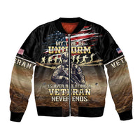 United States Veterans Day Bomber Jacket Thank You Veterans Proud US Flag LT05 - Wonder Print Shop