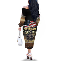 United States Veterans Day Family Matching Off The Shoulder Long Sleeve Dress and Hawaiian Shirt Thank You Veterans Proud US Flag LT05 - Wonder Print Shop