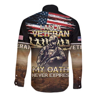 United States Veterans Day Long Sleeve Button Shirt Thank You Veterans Proud US Flag LT05 - Wonder Print Shop