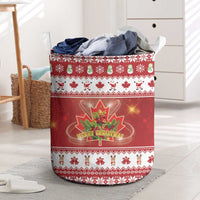 Merry Christmas Canada Laundry Basket Festive Maple Leaf Xmas - Wonder Print Shop
