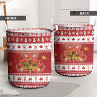 Merry Christmas Canada Laundry Basket Festive Maple Leaf Xmas - Wonder Print Shop
