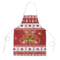 Merry Christmas Canada Apron Festive Maple Leaf Xmas - Wonder Print Shop