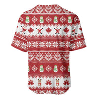 Merry Christmas Canada Baseball Jersey Festive Maple Leaf Xmas - Wonder Print Shop