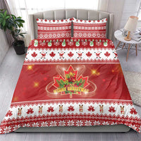 Merry Christmas Canada Bedding Set Festive Maple Leaf Xmas - Wonder Print Shop