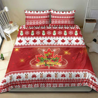 Merry Christmas Canada Bedding Set Festive Maple Leaf Xmas - Wonder Print Shop