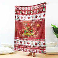 Merry Christmas Canada Blanket Festive Maple Leaf Xmas - Wonder Print Shop