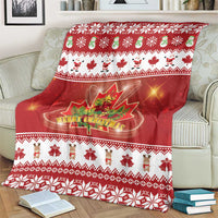 Merry Christmas Canada Blanket Festive Maple Leaf Xmas - Wonder Print Shop
