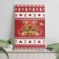 Merry Christmas Canada Canvas Wall Art Festive Maple Leaf Xmas - Wonder Print Shop