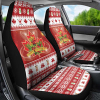 Merry Christmas Canada Car Seat Cover Festive Maple Leaf Xmas - Wonder Print Shop