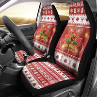Merry Christmas Canada Car Seat Cover Festive Maple Leaf Xmas - Wonder Print Shop