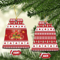 Merry Christmas Canada Ceramic Ornament Festive Maple Leaf Xmas - Wonder Print Shop