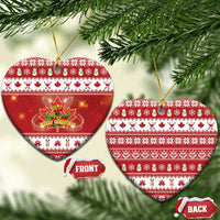 Merry Christmas Canada Ceramic Ornament Festive Maple Leaf Xmas - Wonder Print Shop