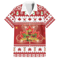 Merry Christmas Canada Family Matching Summer Maxi Dress and Hawaiian Shirt Festive Maple Leaf Xmas - Wonder Print Shop