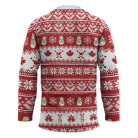 Merry Christmas Canada Hockey Jersey Festive Maple Leaf Xmas - Wonder Print Shop