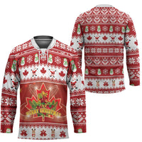Merry Christmas Canada Hockey Jersey Festive Maple Leaf Xmas - Wonder Print Shop