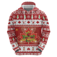 Merry Christmas Canada Hoodie Festive Maple Leaf Xmas - Wonder Print Shop