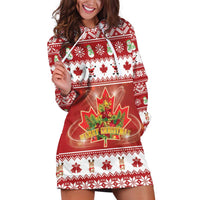 Merry Christmas Canada Hoodie Dress Festive Maple Leaf Xmas - Wonder Print Shop