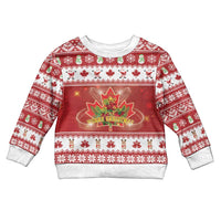 Merry Christmas Canada Kid Ugly Christmas Sweater Festive Maple Leaf Xmas - Wonder Print Shop