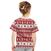 Merry Christmas Canada Kid T Shirt Festive Maple Leaf Xmas - Wonder Print Shop