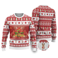 Merry Christmas Canada Ugly Christmas Sweater Festive Maple Leaf Xmas - Wonder Print Shop