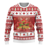 Merry Christmas Canada Ugly Christmas Sweater Festive Maple Leaf Xmas - Wonder Print Shop