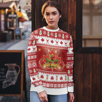 Merry Christmas Canada Ugly Christmas Sweater Festive Maple Leaf Xmas - Wonder Print Shop