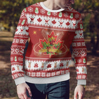 Merry Christmas Canada Ugly Christmas Sweater Festive Maple Leaf Xmas - Wonder Print Shop