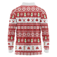 Merry Christmas Canada Long Sleeve Polo Shirt Festive Maple Leaf Xmas - Wonder Print Shop