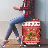Merry Christmas Canada Luggage Cover Festive Maple Leaf Xmas - Wonder Print Shop