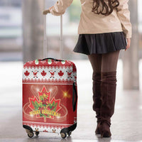 Merry Christmas Canada Luggage Cover Festive Maple Leaf Xmas - Wonder Print Shop