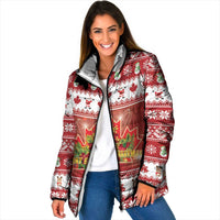 Merry Christmas Canada Padded Jacket Festive Maple Leaf Xmas - Wonder Print Shop