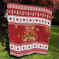 Merry Christmas Canada Quilt Festive Maple Leaf Xmas - Wonder Print Shop