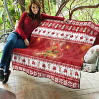 Merry Christmas Canada Quilt Festive Maple Leaf Xmas - Wonder Print Shop