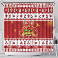 Merry Christmas Canada Shower Curtain Festive Maple Leaf Xmas - Wonder Print Shop