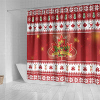 Merry Christmas Canada Shower Curtain Festive Maple Leaf Xmas - Wonder Print Shop