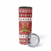 Merry Christmas Canada Skinny Tumbler Festive Maple Leaf Xmas - Wonder Print Shop