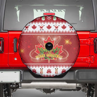 Merry Christmas Canada Spare Tire Cover Festive Maple Leaf Xmas - Wonder Print Shop